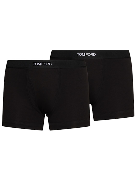 Tom Ford: Pack of 2 cotton briefs - Black - men_0 | Luisa Via Roma