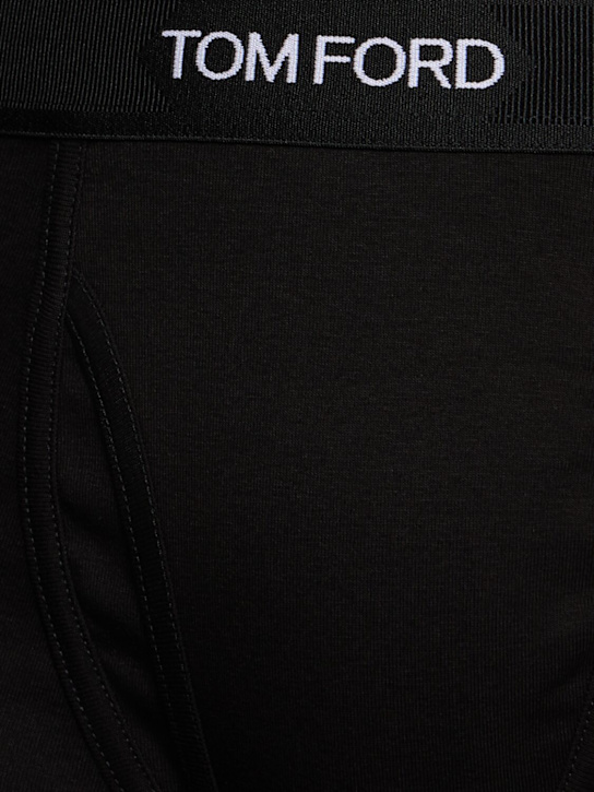 Tom Ford: Pack of 2 cotton briefs - Black - men_2 | Luisa Via Roma