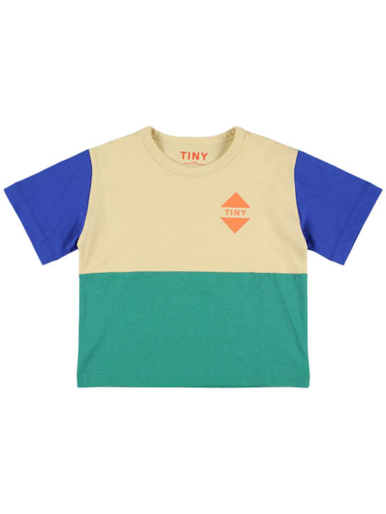 Tiny Cottons: Color block organic cotton t-shirt - kids-boys_0 | Luisa Via Roma