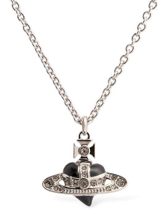 Vivienne Westwood: Man. Diamante heart pendant necklace - men_0 | Luisa Via Roma
