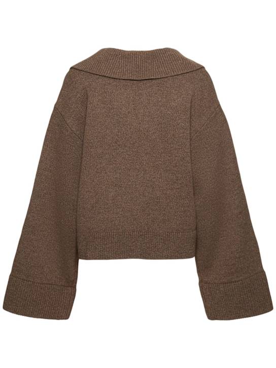 Axel Arigato: Clio cropped wool polo sweater - women_4 | Luisa Via Roma