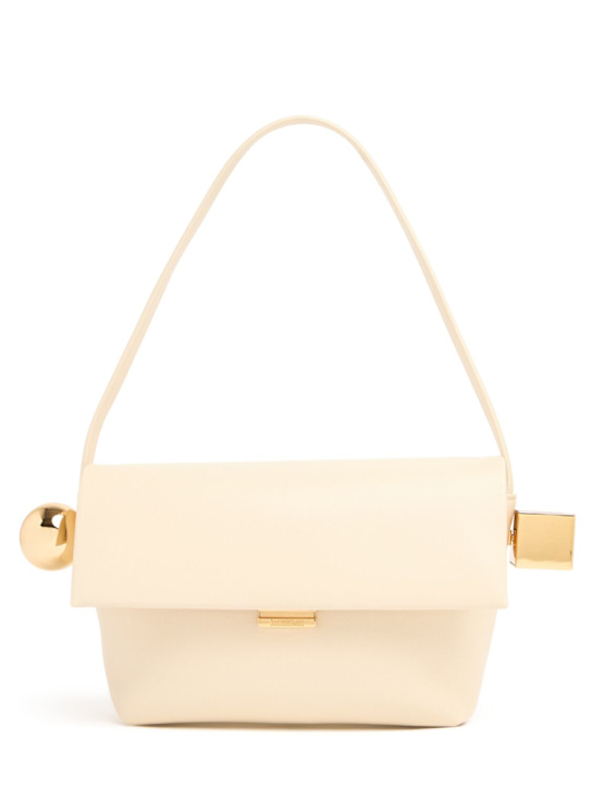 Jacquemus: Le Rond Carre leather shoulder bag - women_0 | Luisa Via Roma