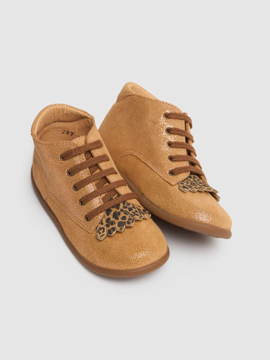 Pom D'api: Stand Up New Mex lace-up shoes - Light Brown - kids-boys_1 | Luisa Via Roma