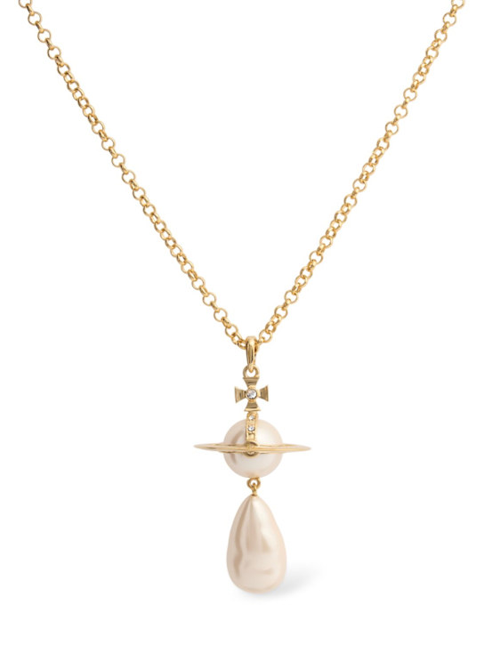 Vivienne Westwood: Giant faux pearl drop pendant necklace - women_0 | Luisa Via Roma