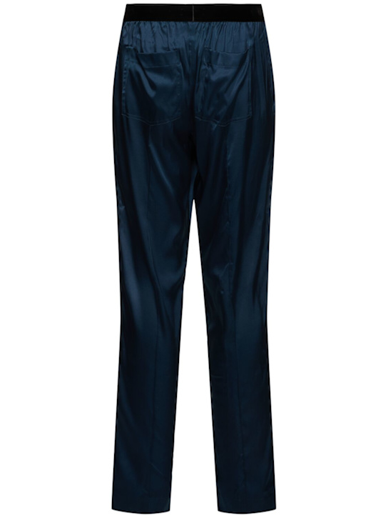 Tom Ford: Silk satin pajama pants - Deep Ocean - men_2 | Luisa Via Roma