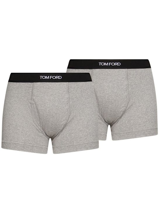 Tom Ford: Set di 2 slip in cotone - Grigio - men_0 | Luisa Via Roma