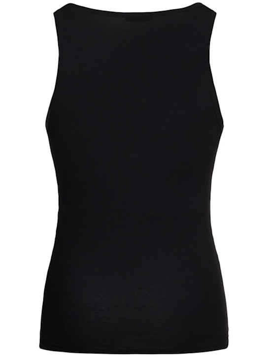 Tom Ford: Cotton & modal rib tank top - Black - men_3 | Luisa Via Roma