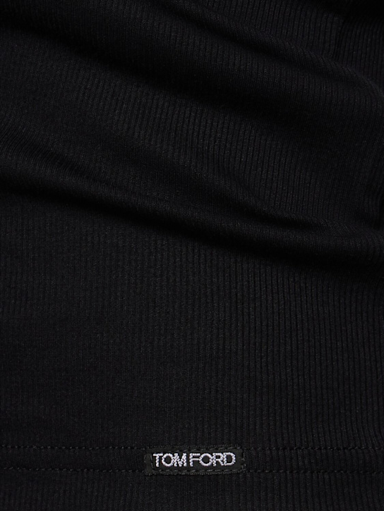 Tom Ford: Cotton & modal rib tank top - Black - men_2 | Luisa Via Roma
