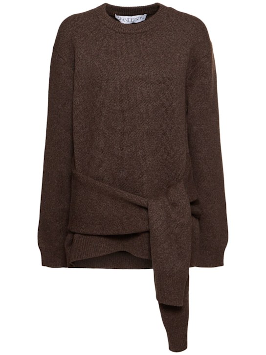 JW Anderson: Draped tie-front knit sweater - women_0 | Luisa Via Roma