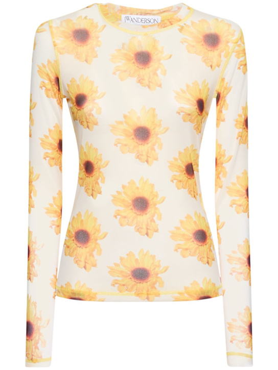 Flower print mesh top - Thumbnail 1