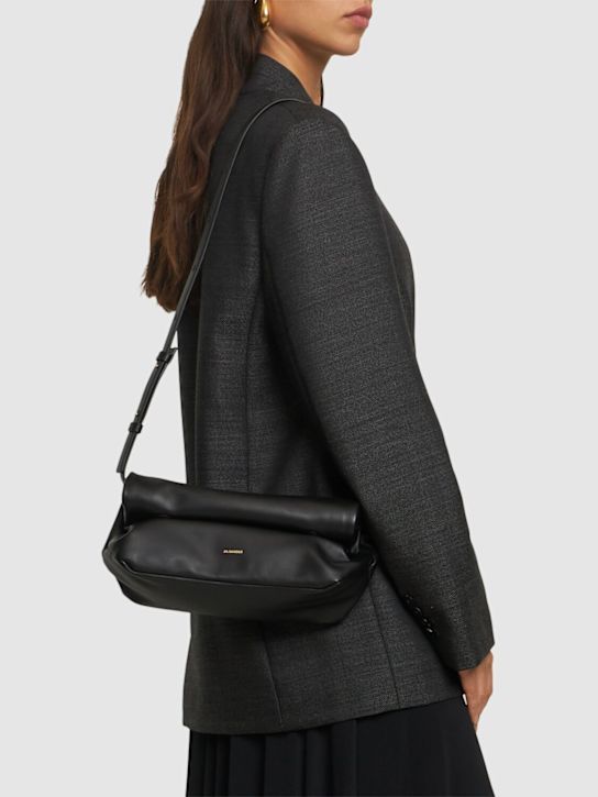 Jil Sander: Small Rollup soft leather shoulder bag - women_1 | Luisa Via Roma