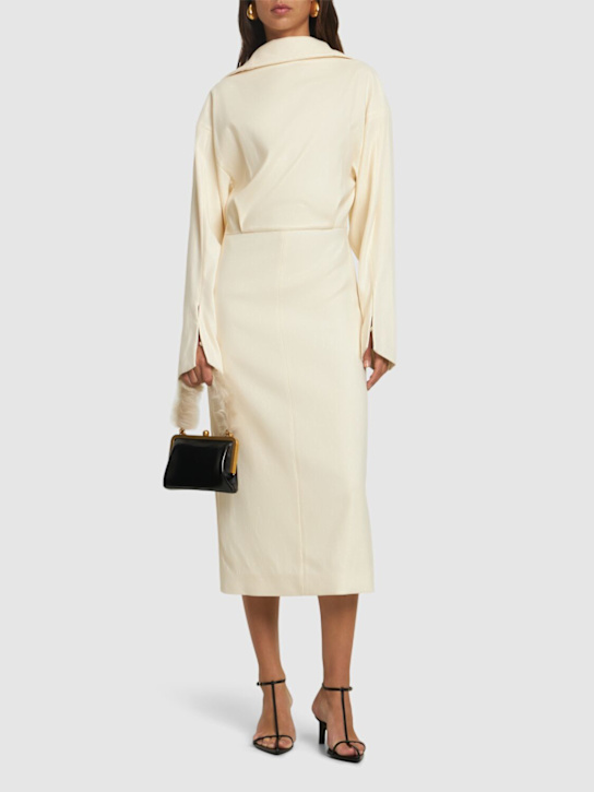 Carven: Wool blend midi dress - women_1 | Luisa Via Roma