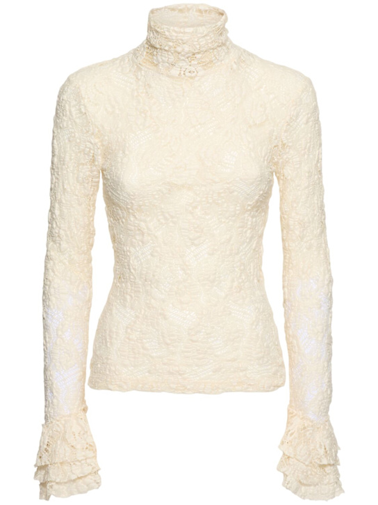 MSGM: Openwork long sleeve top - women_0 | Luisa Via Roma