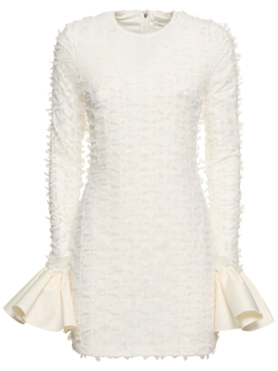 Rotate: Bow long sleeve mini dress - White - women_0 | Luisa Via Roma