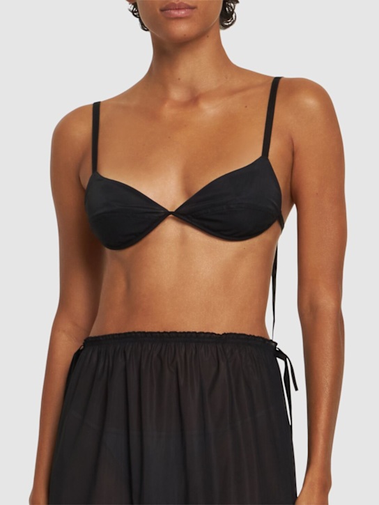 Carven: Mesh triangle bra - Black - women_1 | Luisa Via Roma