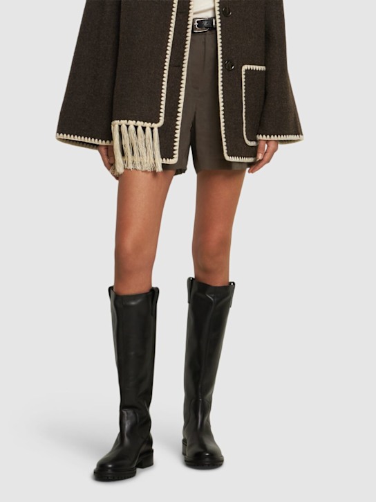 Aeyde: 45mm Henry leather tall boots - women_1 | Luisa Via Roma