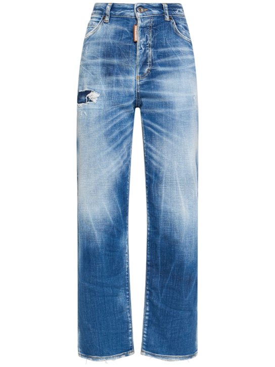 Dsquared2: Boston stretch high rise straight jeans - women_0 | Luisa Via Roma