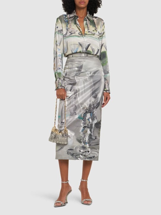 MSGM: Chemise en satin imprimé - women_1 | Luisa Via Roma