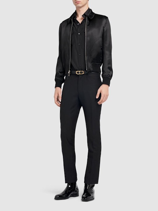 Tom Ford: Silk satin reversible jacket - Black - men_1 | Luisa Via Roma