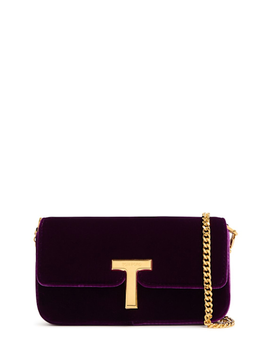 Tom Ford: Mini velvet shoulder bag - women_0 | Luisa Via Roma
