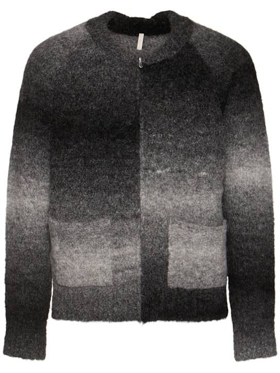 SUNFLOWER: Ombre wool blend zip cardigan - men_0 | Luisa Via Roma