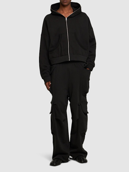 Entire Studios: Eternal cotton zip hoodie - Soot - men_1 | Luisa Via Roma