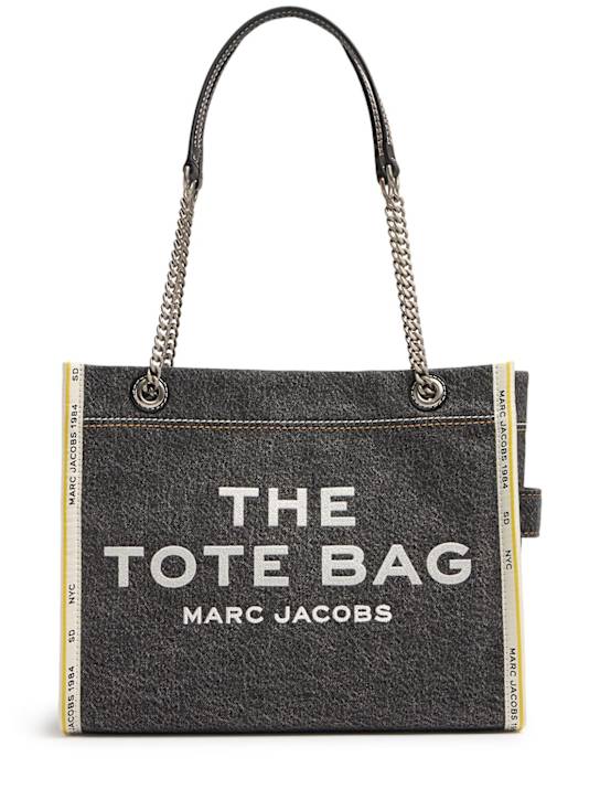 Marc Jacobs: The Medium Tote denim chain bag - women_0 | Luisa Via Roma