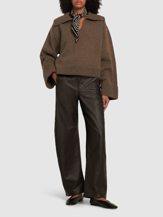 Axel Arigato: Clio cropped wool polo sweater - women_1 | Luisa Via Roma