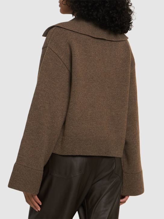 Axel Arigato: Clio cropped wool polo sweater - women_2 | Luisa Via Roma