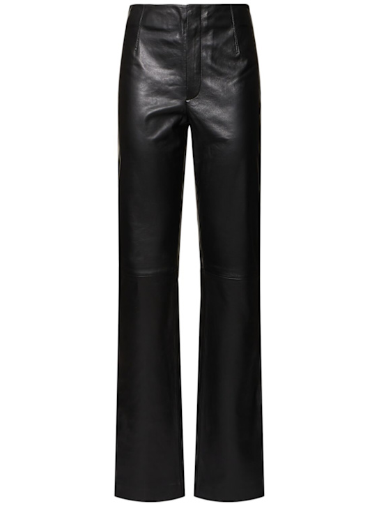The Frankie Shop: Ziggys long leather pants - women_0 | Luisa Via Roma