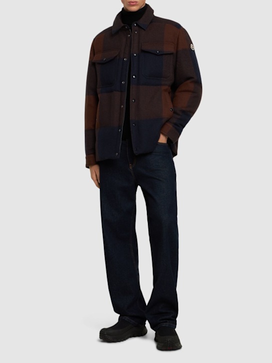 Moncler: Ladurns virgin wool down shirt jacket - men_1 | Luisa Via Roma