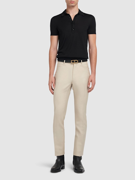 Tom Ford: Dyllan mohair blend twill pants - men_1 | Luisa Via Roma