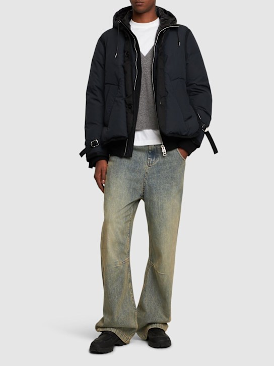 Sacai: Rip Stop padded down jacket - men_1 | Luisa Via Roma