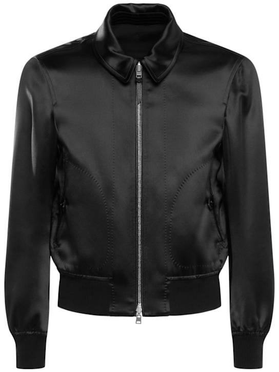 Tom Ford: Silk satin reversible jacket - Black - men_0 | Luisa Via Roma