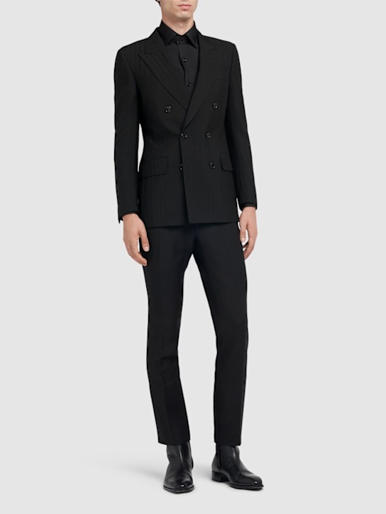 Tom Ford: Dyllan striped silk blend pants - men_1 | Luisa Via Roma