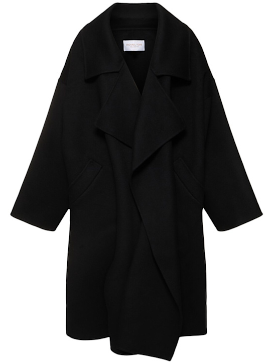 Michael Kors Collection: Oversize wrap clutch coat - Black - women_0 | Luisa Via Roma