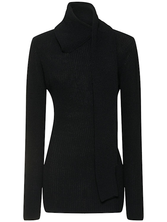 Aya Muse: Kea knitted viscose blend mini dress - Black - women_0 | Luisa Via Roma