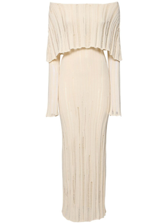 Aya Muse: Pasi knitted cotton blend long dress - women_0 | Luisa Via Roma