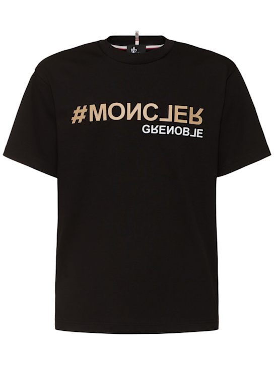 Moncler Grenoble: Logo cotton t-shirt - men_0 | Luisa Via Roma
