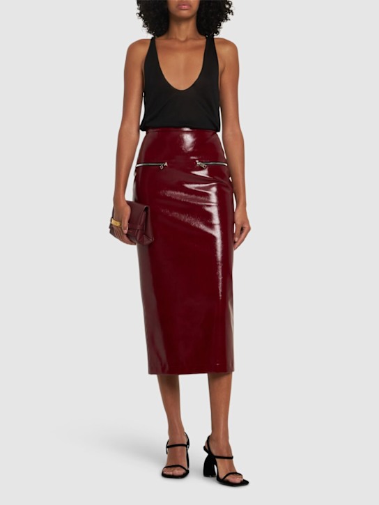 MSGM: Patent skirt w/ zip - women_1 | Luisa Via Roma