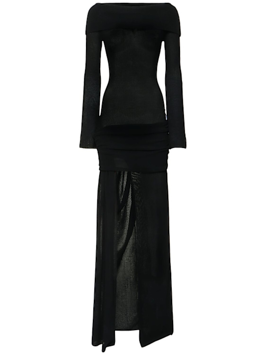 Aya Muse: Sidra knitted cotton blend long dress - women_0 | Luisa Via Roma