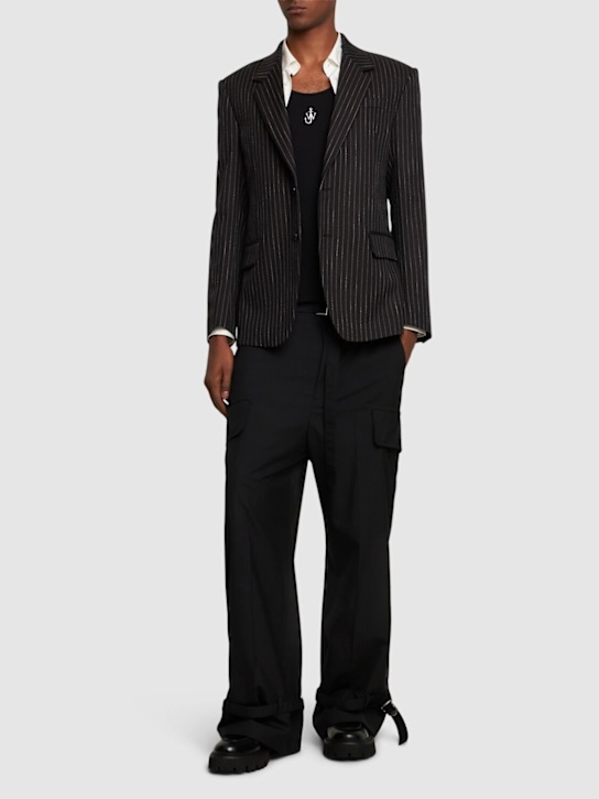MSGM: Pinstripe wool jacket - men_1 | Luisa Via Roma