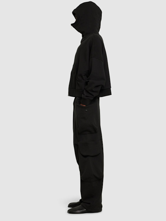 Entire Studios: Washed cotton full-zip hoodie - Soot - men_1 | Luisa Via Roma