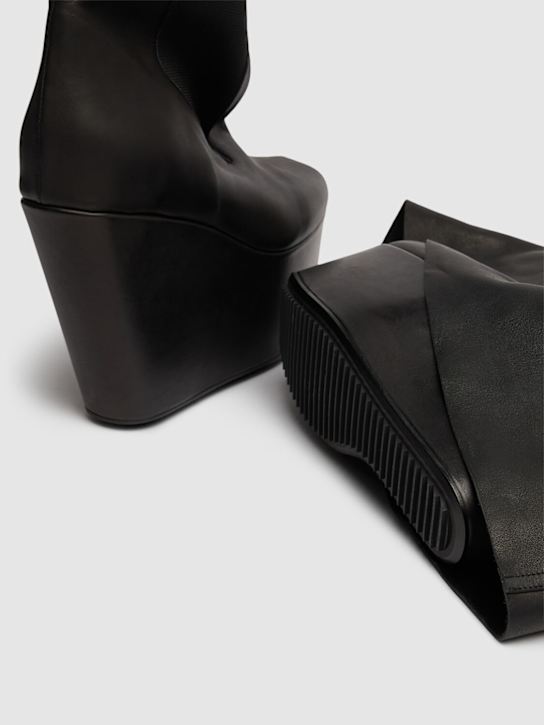 Rick Owens: Cargowedge leather boots - men_4 | Luisa Via Roma