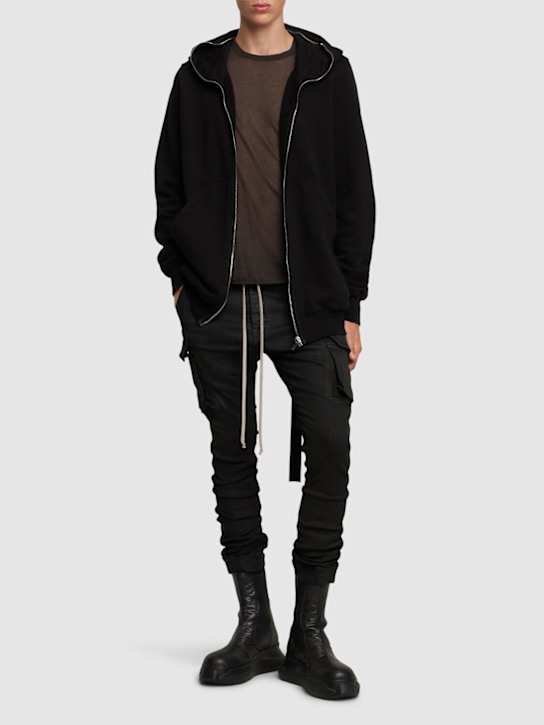 Rick Owens DRKSHDW: Mastodon cut waxed denim pants - men_1 | Luisa Via Roma