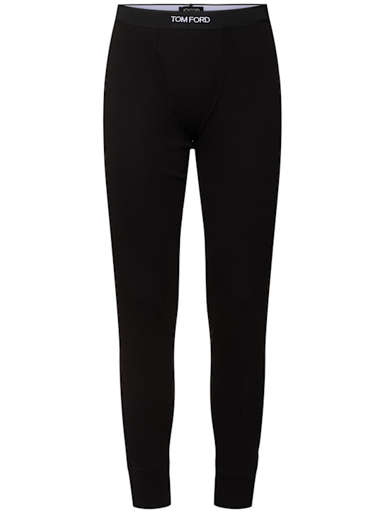 Tom Ford: Stretch cotton leggings - Black - men_0 | Luisa Via Roma