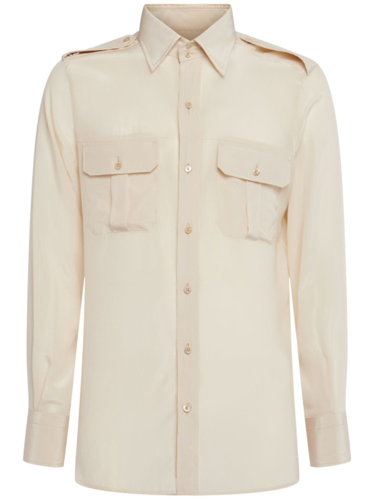 Tom Ford: Light silk crepe de chine military shirt - men_0 | Luisa Via Roma