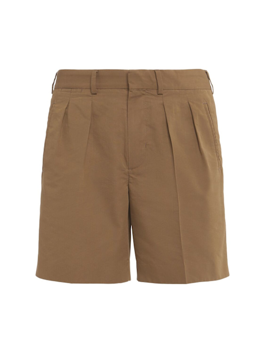 Tom Ford: Tailored fluid poplin shorts - Chestnut - men_0 | Luisa Via Roma