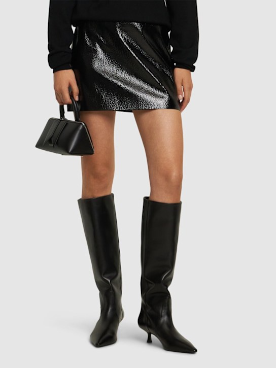 Stuart Weitzman: 50mm Naomi lacquered Napa boots - women_1 | Luisa Via Roma