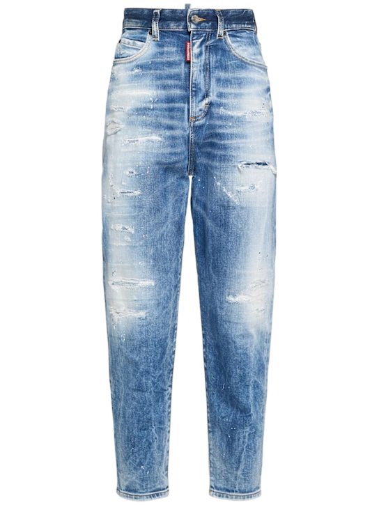 Dsquared2: 80's stretch high rise straight jeans - women_0 | Luisa Via Roma